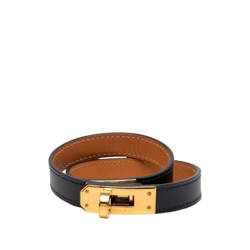Hermes Mini Kelly Double Tour Bracelet Black Brown